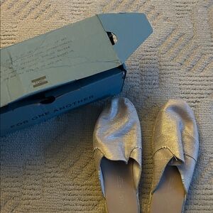 TOMS Women's Shimmering Silver Flats